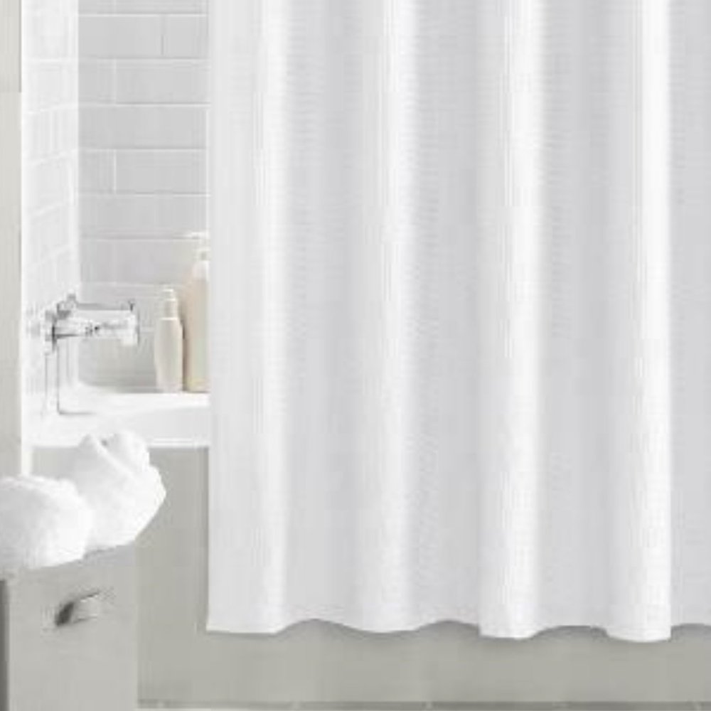 White Waffle Weave Shower Curtain NWOT